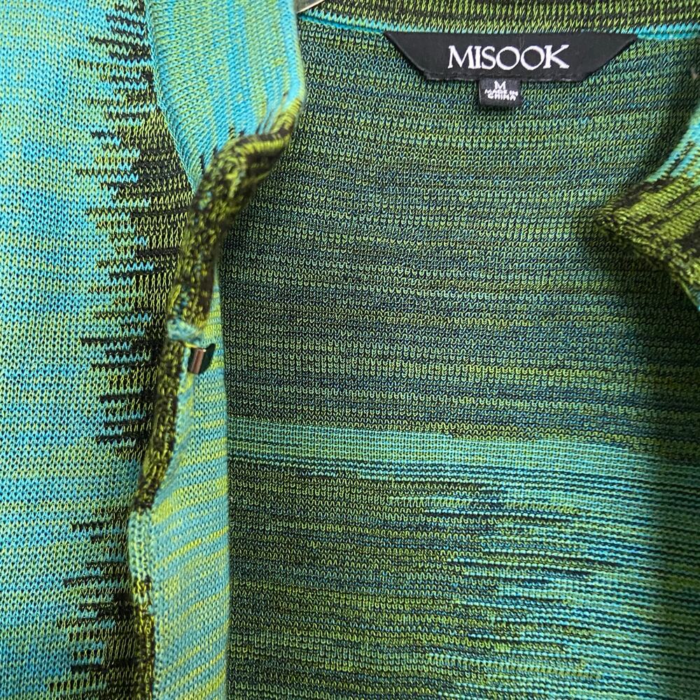 Misook Women's Size Medium Green Patterned Acryli… - image 8